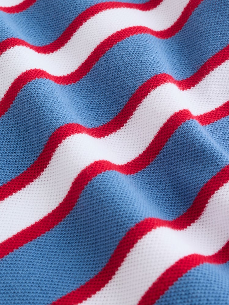 Red/Blue Rugby Striped Jersey Collared Rompers Baby 2 Pack