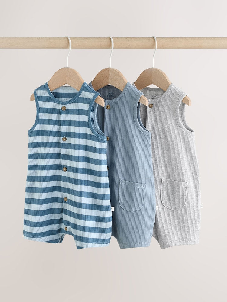 Blue Vest Jersey Baby Romper - Blue / 12-18 Months (80-86cm)