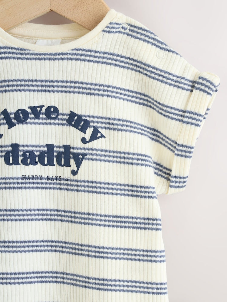 Blue Striped I love my Daddy