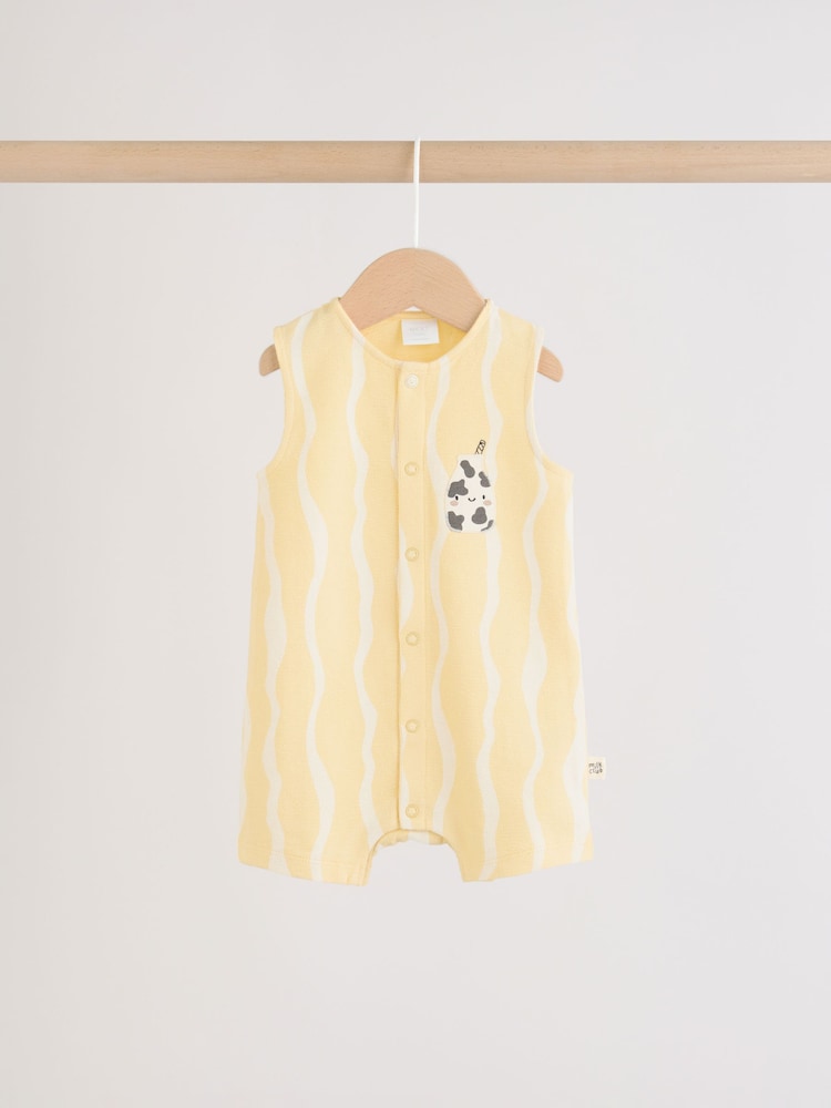 Milk Club Printed Jersey Baby Rompers 3 Pack