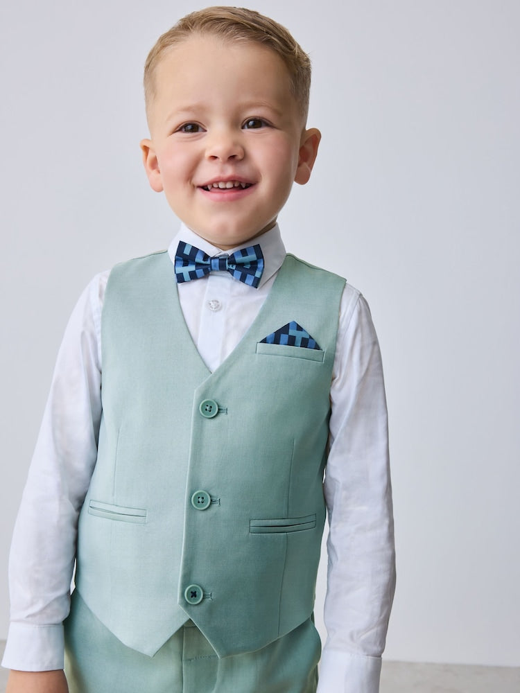 Baker by Ted Baker Green Waistcoat Shirt And Trousers Set