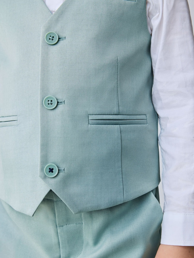 Baker by Ted Baker Green Waistcoat Shirt And Trousers Set