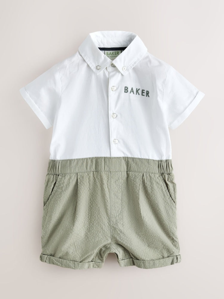 Baker by Ted Baker Blue/Navy Textured Smart Romper