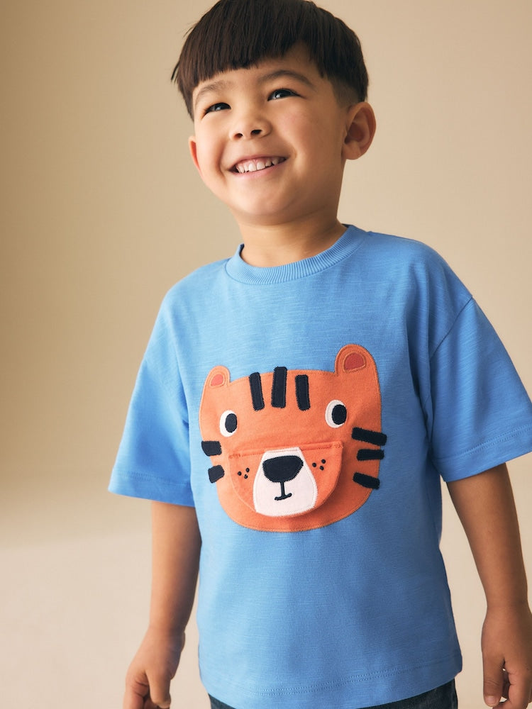 Blue Tiger Short Sleeve Interactive T-Shirt (3mths-7yrs)