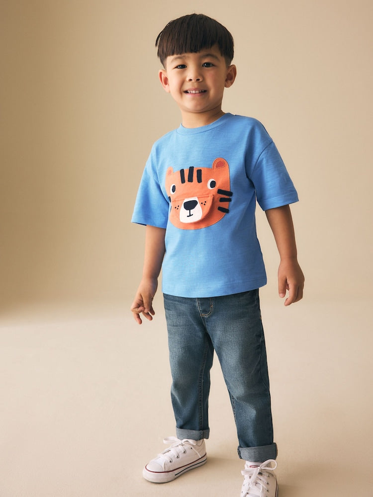 Blue Tiger Short Sleeve Interactive T-Shirt (3mths-7yrs)