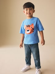 Blue Tiger Short Sleeve Interactive T-Shirt (3mths-7yrs) - Size 3-6 Months (62-68cm)