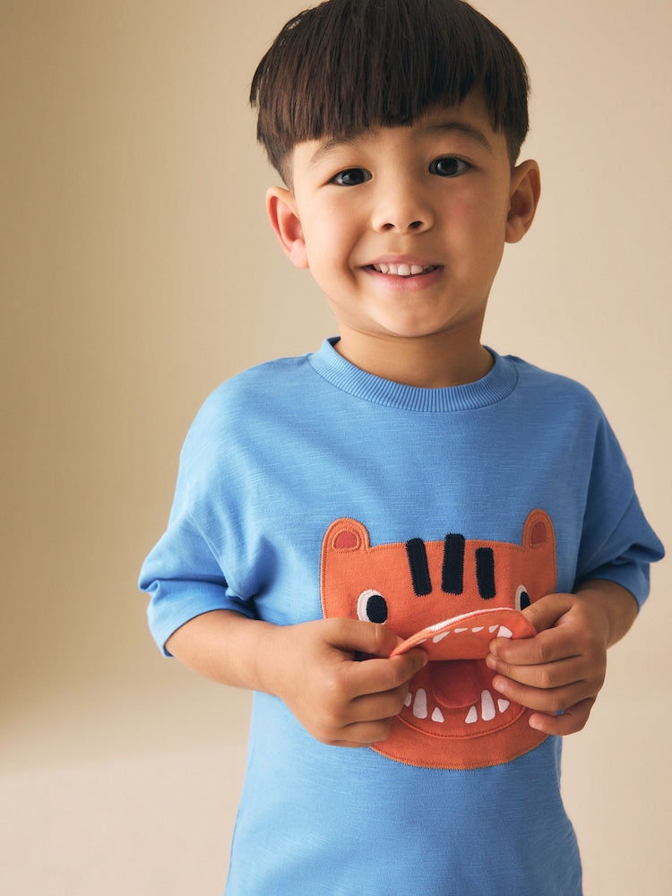 Blue Tiger Short Sleeve Interactive T-Shirt (3mths-7yrs)