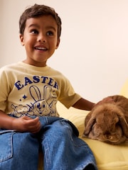 Yellow Bunny Short Sleeve Easter Graphic T-Shirt (3mths-7yrs) - Size 3-6 Months (62-68cm)