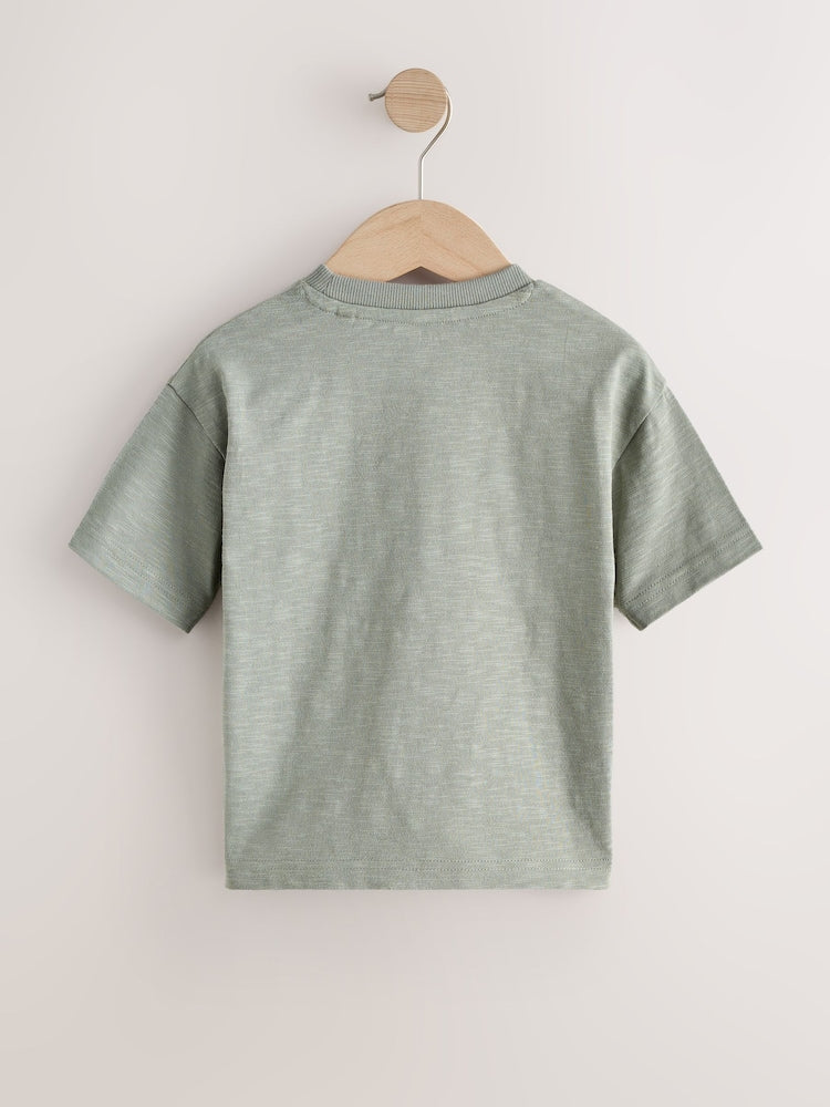 Green Giraffe Short Sleeve Appliqué T-Shirt (3mths-7yrs)