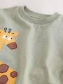 Green Giraffe Short Sleeve Appliqué T-Shirt (3mths-7yrs) - Size 3-6 Months (62-68cm)