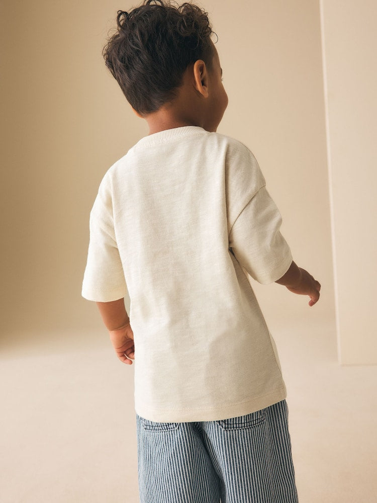 Neutral Safari Animals Short Sleeve 3D Padded T-Shirt (3mths-7yrs)