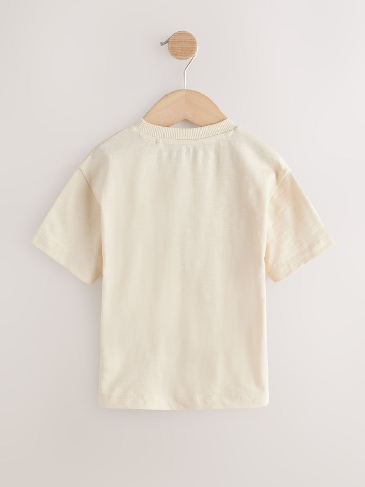 Neutral Safari Animals Short Sleeve 3D Padded T-Shirt (3mths-7yrs)