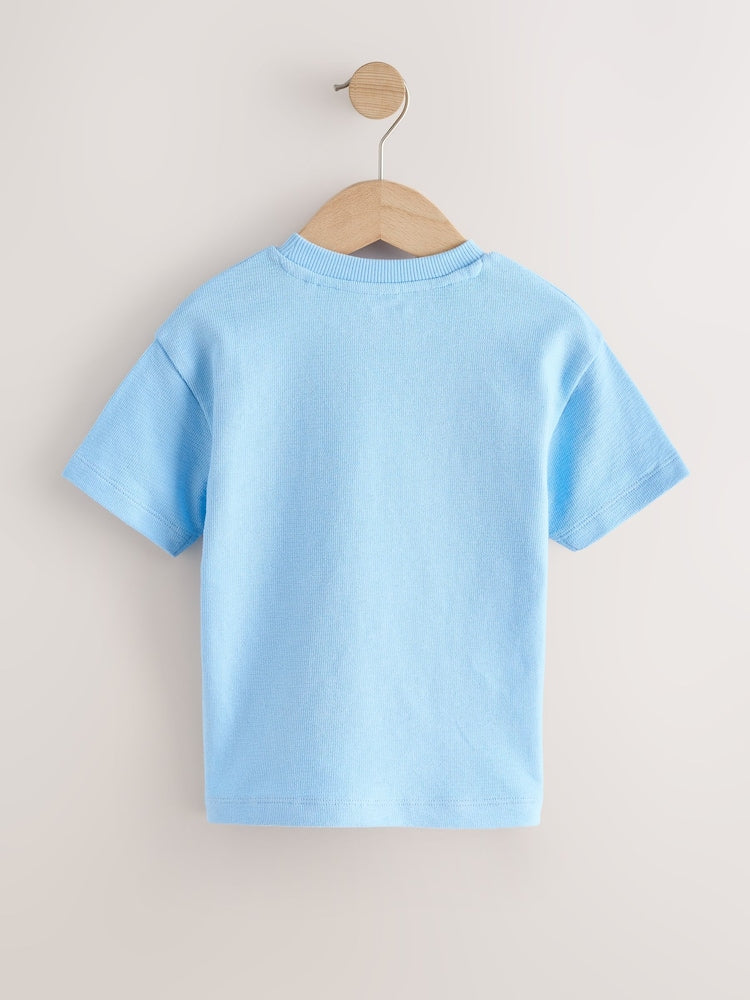 Light Blue Breakfast Trio Short Sleeve Appliqué T-Shirt (3mths-7yrs)