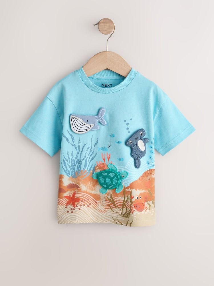 Blue Sea Animal Short Sleeve 3D Padded T-Shirt (3mths-7yrs)