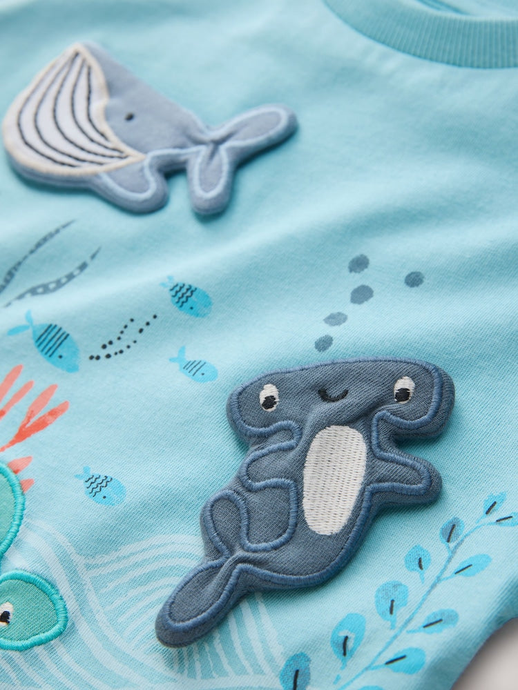Blue Sea Animal Short Sleeve 3D Padded T-Shirt (3mths-7yrs)