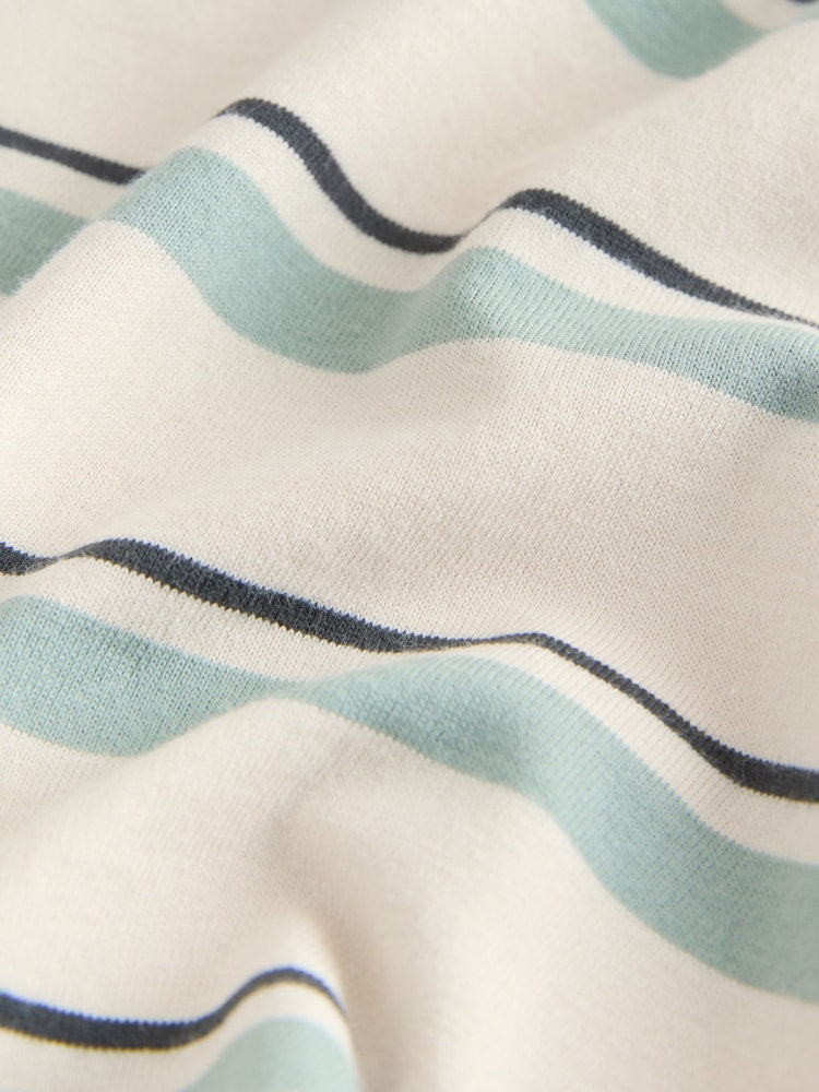Blue/Ecru Train Short Sleeve Stripe T-Shirt (3mths-7yrs) (3mths-7yrs)
