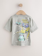 Grey Race Car Short Sleeve Back Print T-Shirt (3mths-7yrs) - Size 3-6 Months (62-68cm)