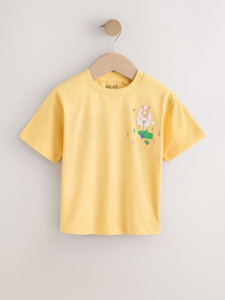 Green Watercolour Farm Short Sleeve Graphic T-Shirts 3 Pack (3mths-7yrs)