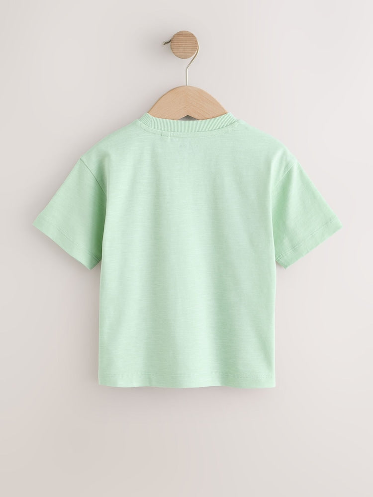 Green Watercolour Farm Short Sleeve Graphic T-Shirts 3 Pack (3mths-7yrs)