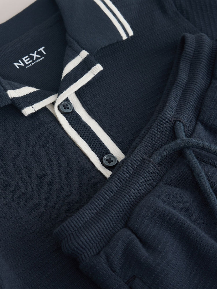 Navy Short Sleeve Shirt and Shorts Set (3mths-7yrs)
