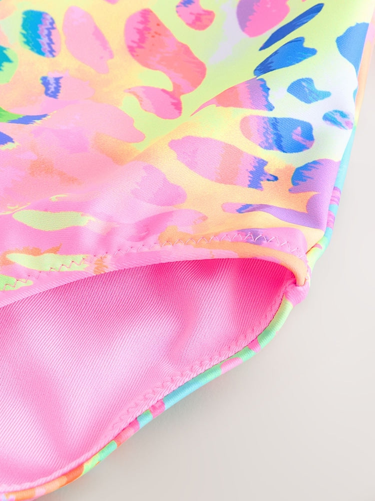 Bright Animal Print Double Strap Swimsuit (3-16yrs)