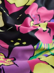 Black Tropical One Piece Short Swimsuit (3-16yrs) - Size 3 Years (98cm)