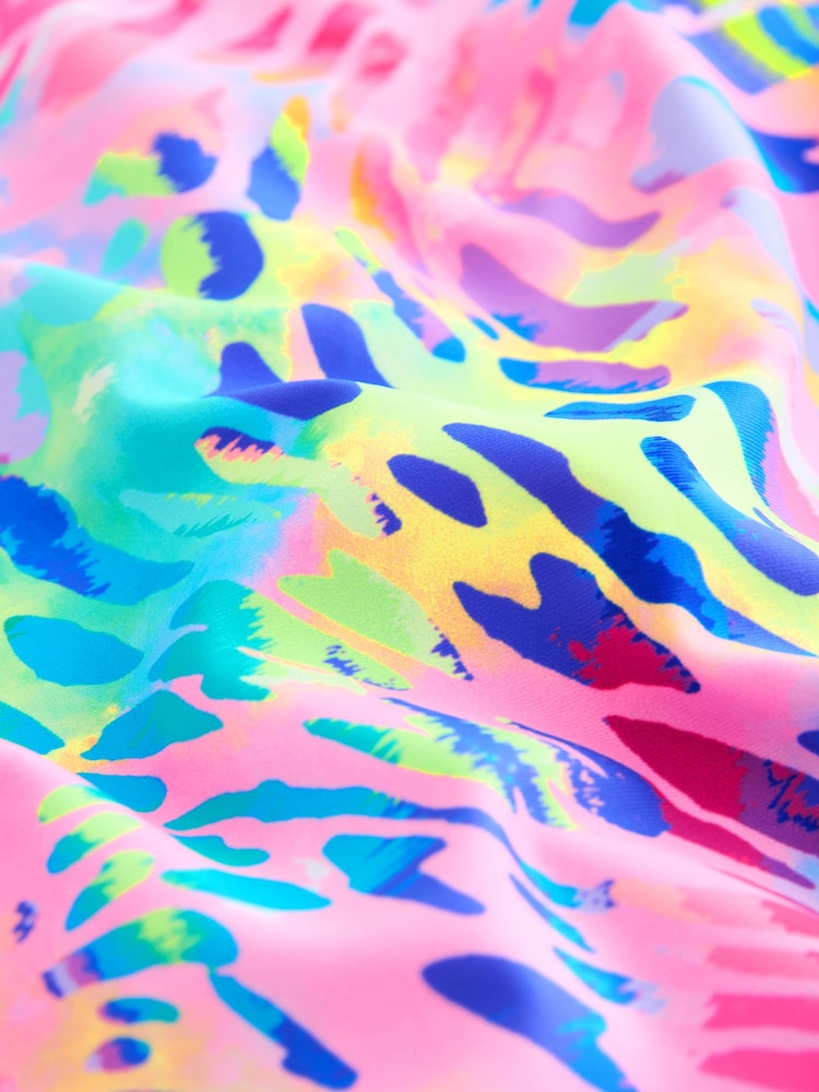 Rainbow Animal Tie Dye Short Sleeved Sunsafe Swimsuit (3mths-16yrs)