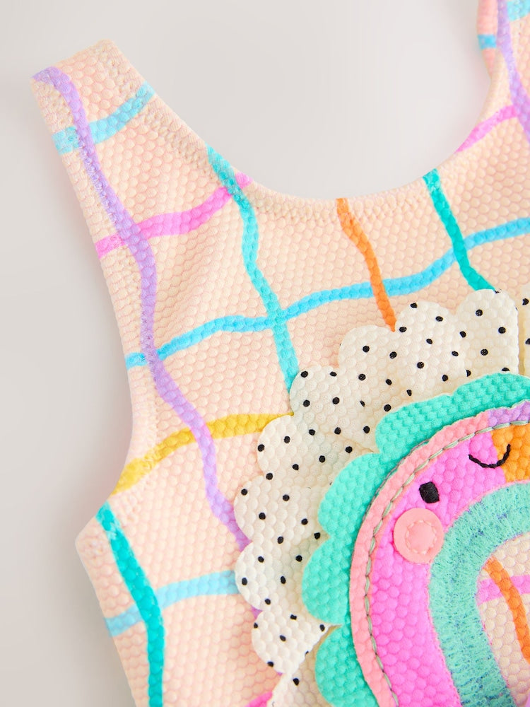 Rainbow Check Frill Leg Swimsuit (3mths-7yrs)