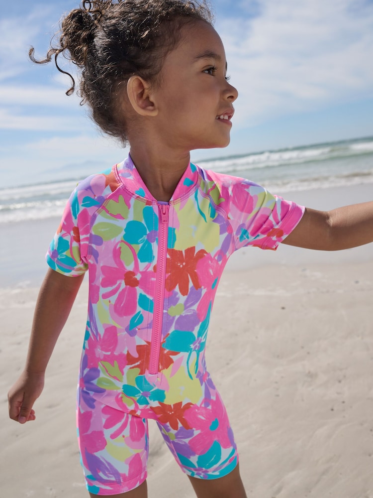 Multi Rainbow Floral Sunsafe Swimsuit (3mths-10yrs)