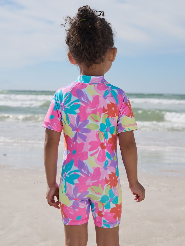 Multi Rainbow Floral Sunsafe Swimsuit (3mths-10yrs)