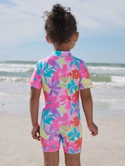 Multi Rainbow Floral Sunsafe Swimsuit (3mths-10yrs) - Size 3-6 Months (62-68cm)