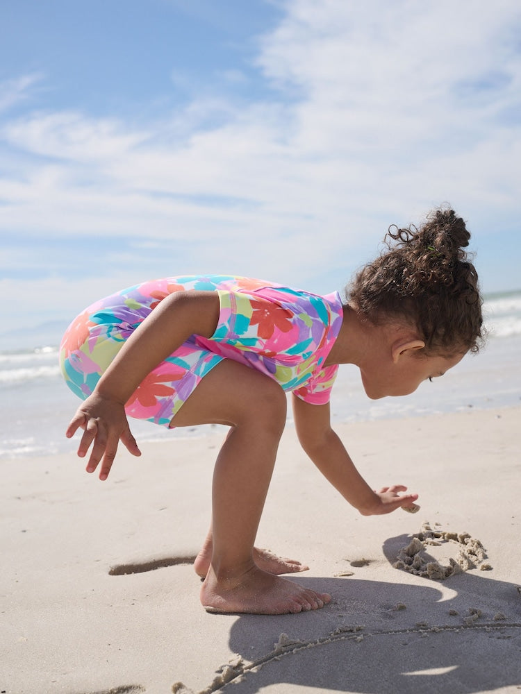 Multi Rainbow Floral Sunsafe Swimsuit (3mths-10yrs)