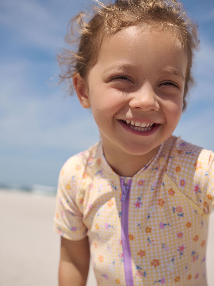 Yellow Gingham Ditsy Sunsafe Swimsuit (3mths-10yrs)