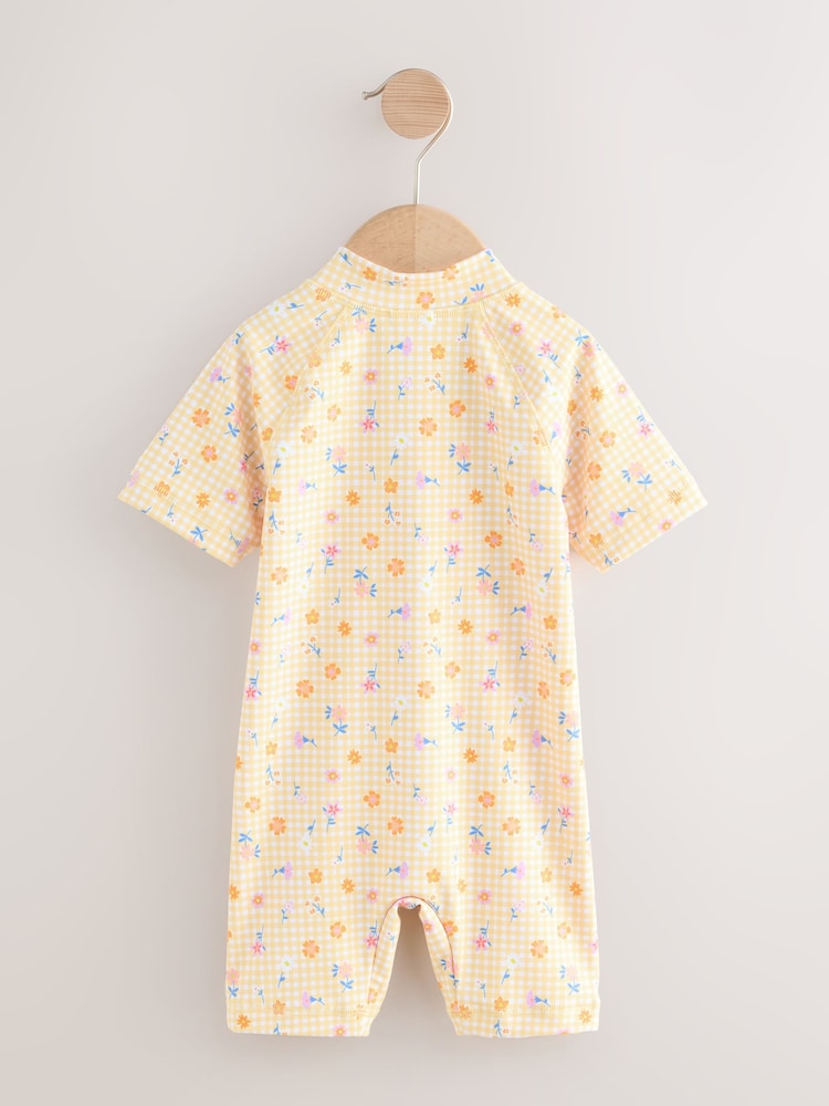 Yellow Gingham Ditsy Sunsafe Swimsuit (3mths-10yrs)