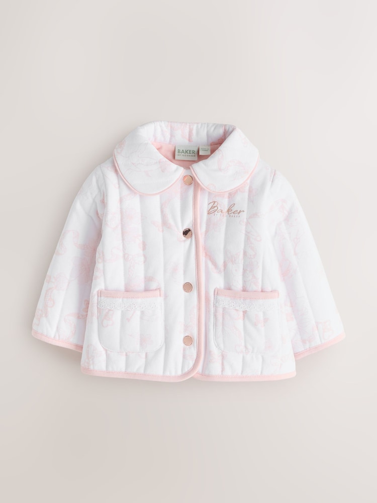 Baker by Ted Baker White Bunny Print Quilted Jacket