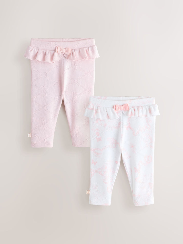 Baker by Ted Baker 2 Pack Pointelle Layette Leggings