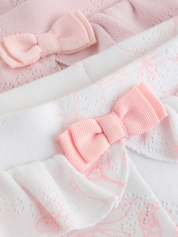 Baker by Ted Baker 2 Pack Pointelle Layette Leggings
