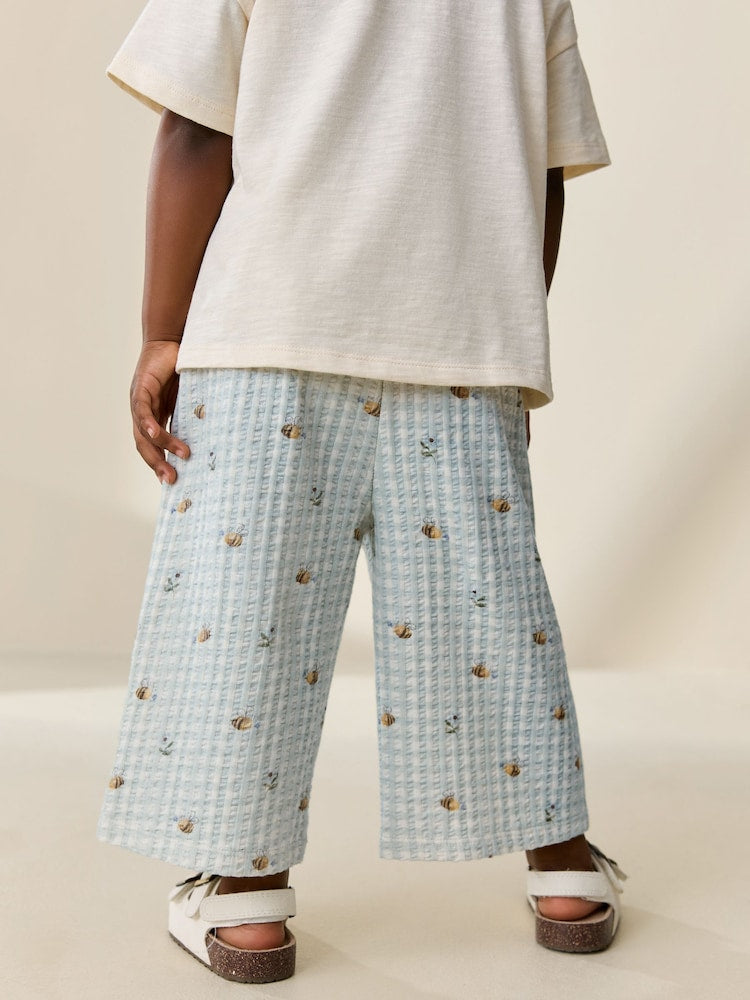 Green Gingham Bee Wide Leg Trousers (3mths-7yrs)