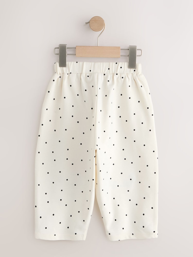 White Mono Spot Bears Embellished Barrel Trousers (3mths-7yrs)