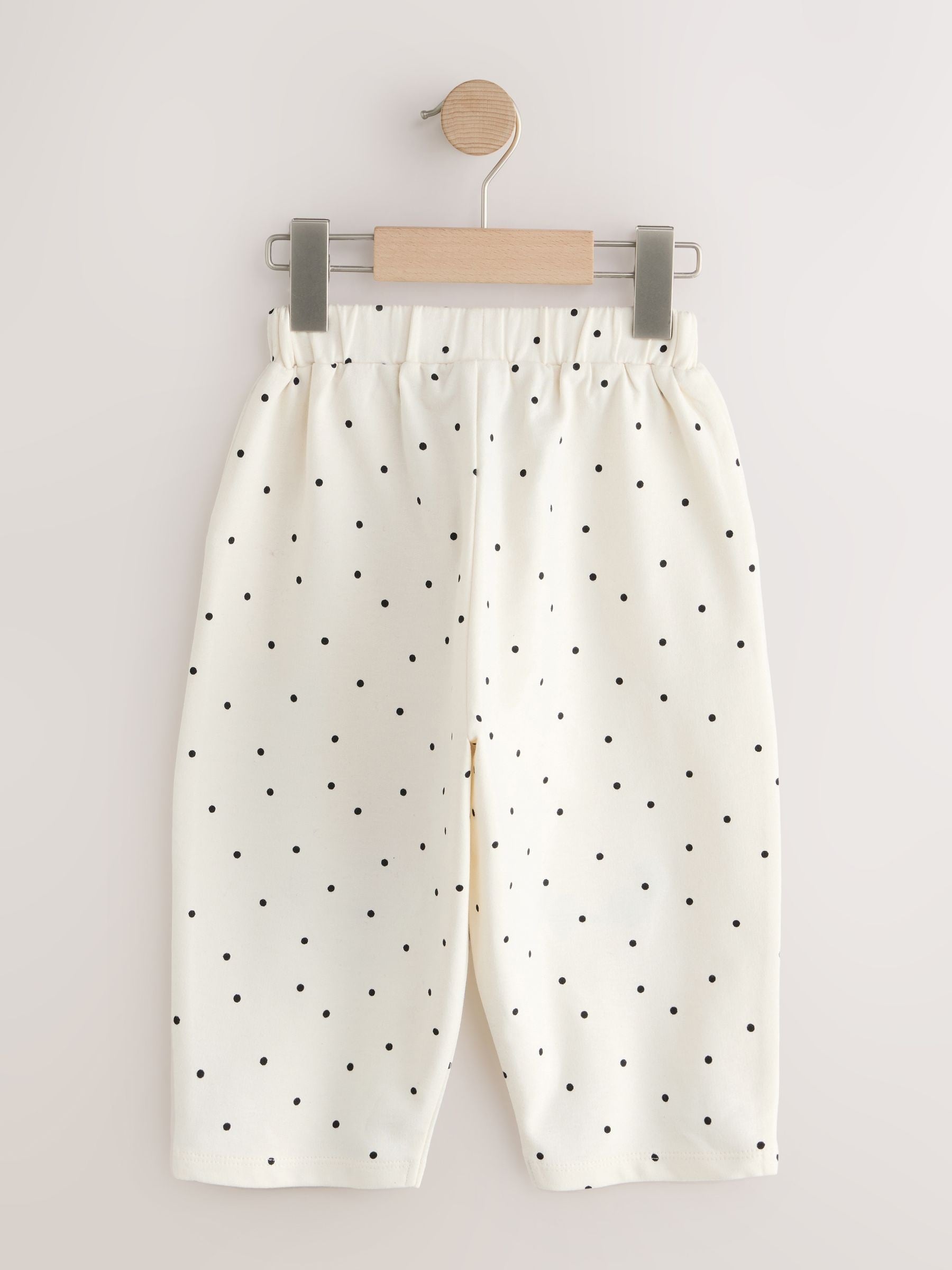 White Mono Spot Bears Embellished Barrel Trousers (3mths-7yrs) - Size 3-6 Months (62-68cm)
