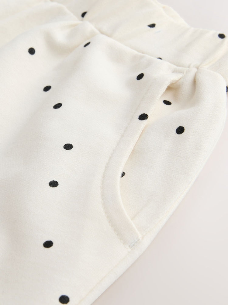 White Mono Spot Bears Embellished Barrel Trousers (3mths-7yrs)