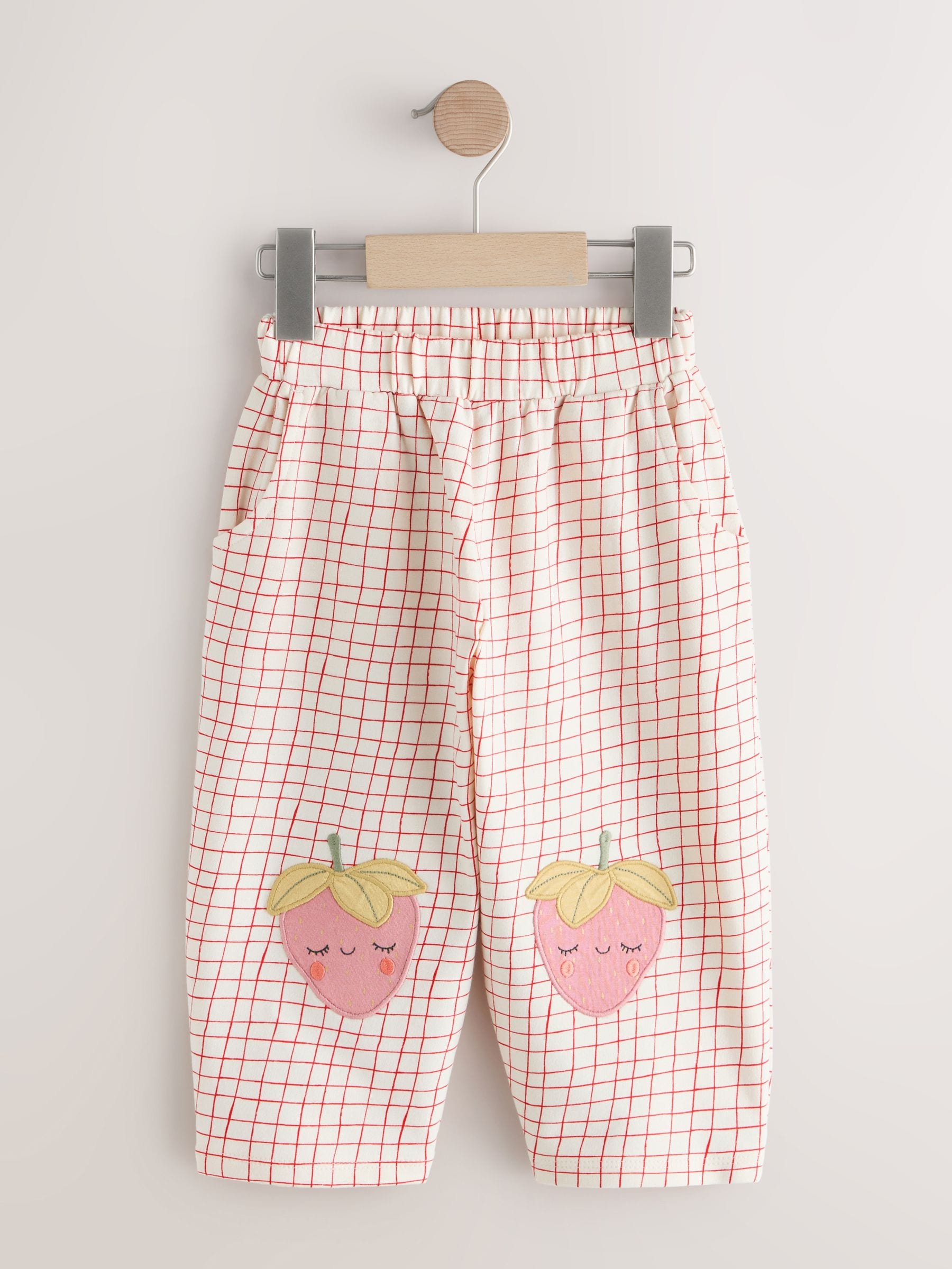 Pink Strawberry Embellished Barrel Trousers (3mths-7yrs) - Size 3-6 Months (62-68cm)