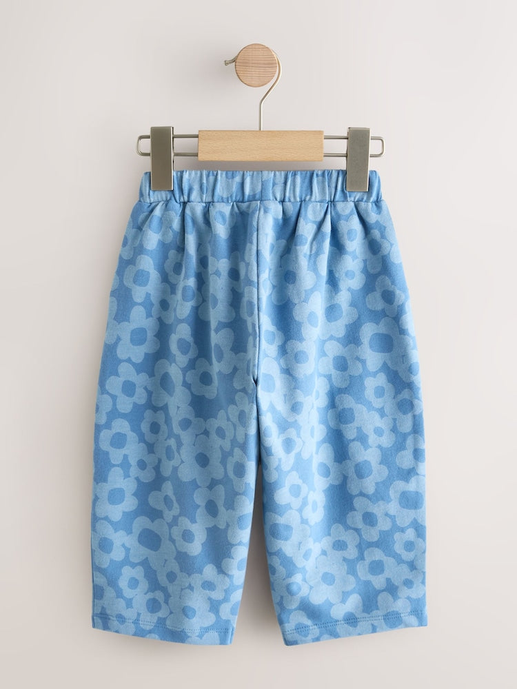 Blue Flower Embellished Barrel Trousers (3mths-7yrs)