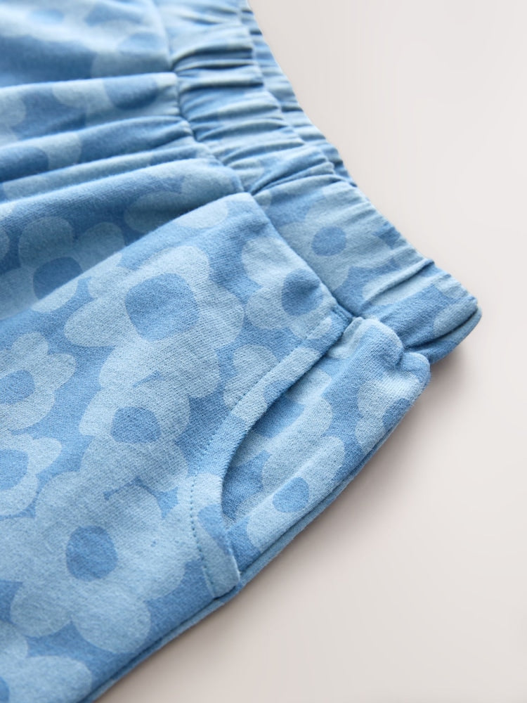 Blue Flower Embellished Barrel Trousers (3mths-7yrs)