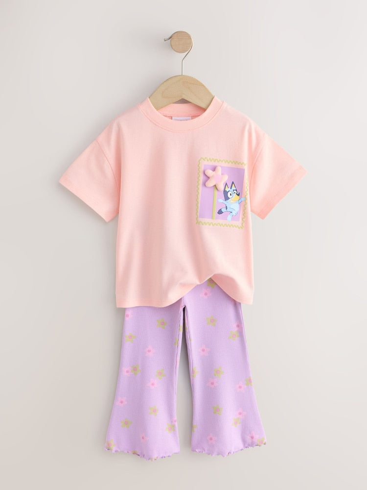 Pink Bluey Short Sleeve T-Shirt and Flare Set (3mths-7yrs)