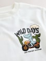 White Dinosaur Oversized Short Sleeve Back Print T-Shirt (3mths-7yrs) - Size 3-6 Months (62-68cm)