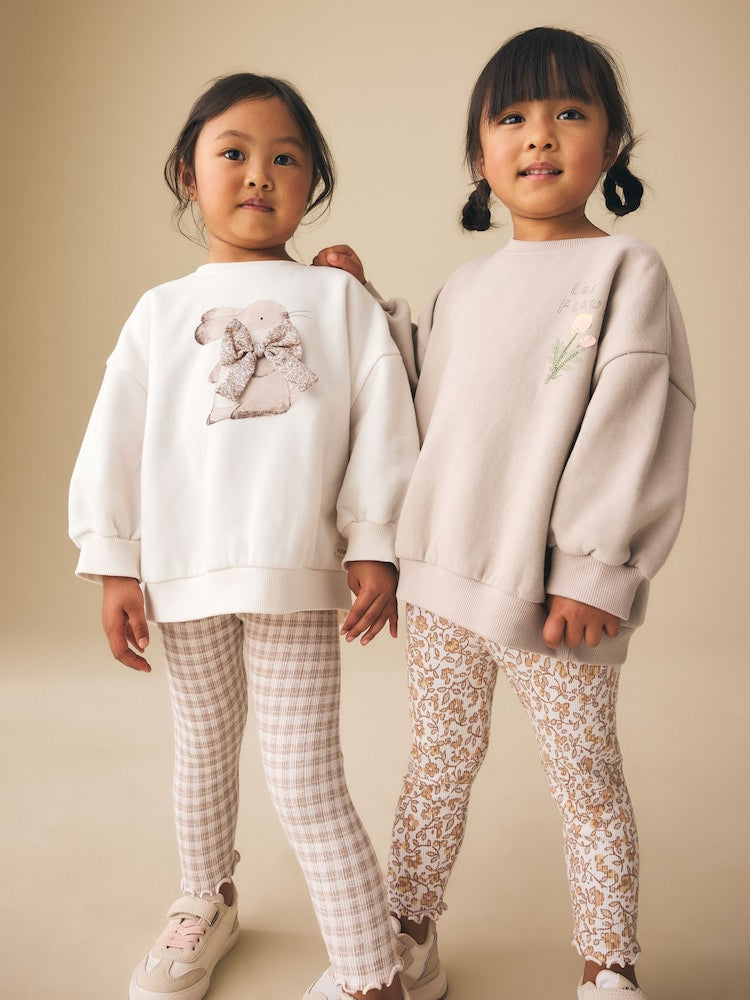 Neutral Sweatshirt & Leggings Set 2 Pack (3mths-7yrs)