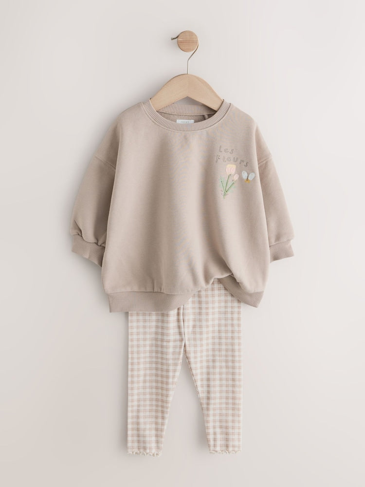 Neutral Sweatshirt & Leggings Set 2 Pack (3mths-7yrs)