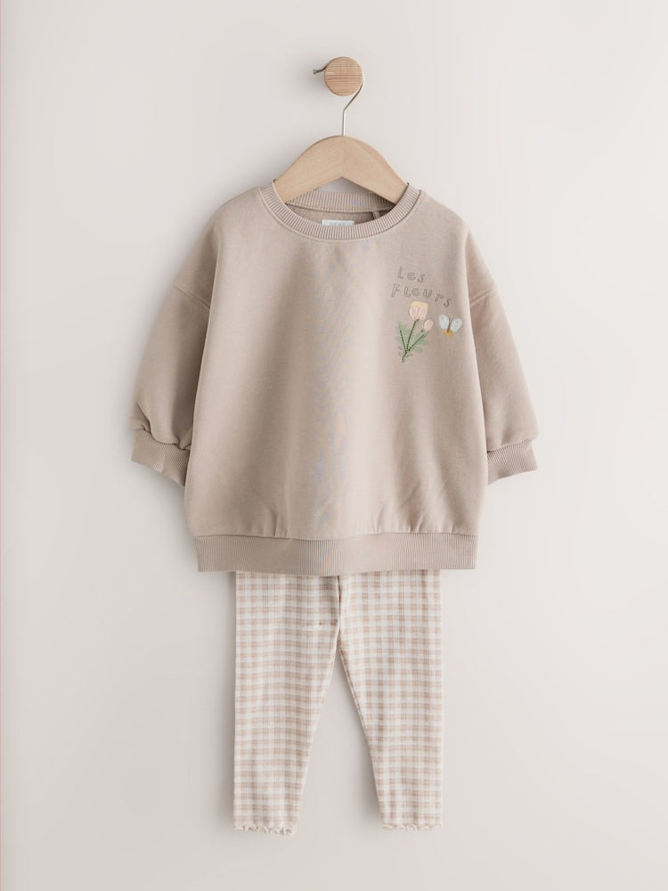 Neutral Sweatshirt & Leggings Set 2 Pack (3mths-7yrs)
