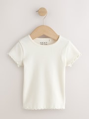 Pink Ribbed Short Sleeve Tops 5 Pack (3mths-7yrs) - Size 3-6 Months (62-68cm)